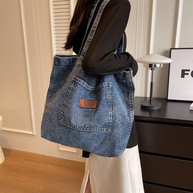 Холщовая сумка через плечо большой вместимости для покупок