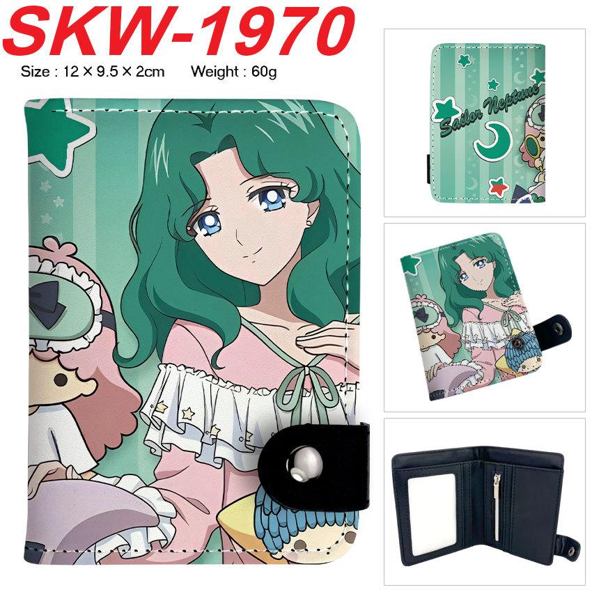 Sailor Moon Anime Print Vertical Snap Wallet Luna Colorful Pocket Card Holder Mini Coin Purse 1pcs