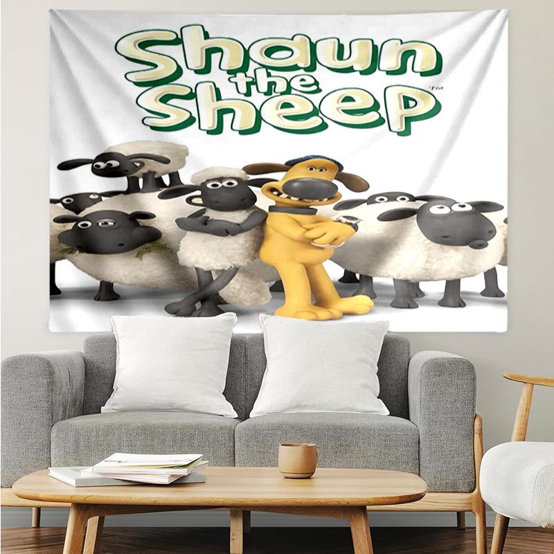 1PC Sheep And Shaun Adventure Tapestry Accessories Playroom Tapestry, for Bedroom,Livingroom, dormitory Room Wall Decor Fan Birthday Gifts