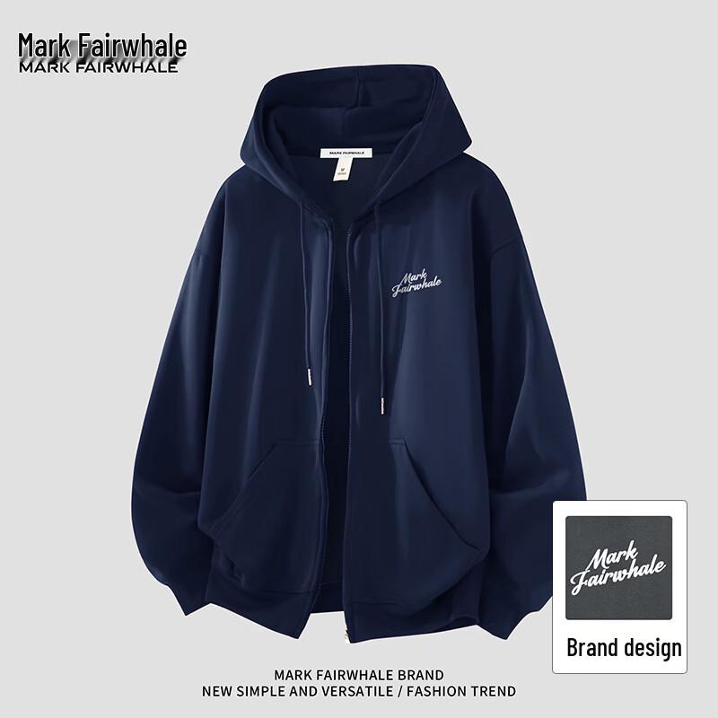 MARK FAIRWHALE Unisex Loose Fit Zipper Hooded Sweatshirt