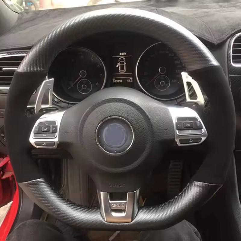 Чехол на руль автомобиля своими руками Черная замша Для Volkswagen Golf 6 GTI MK6 VW Polo GTI Scirocco R Passat CC R-Line 2010