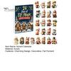 2D Acrylic Christmas Ornaments Magic Elf Advent Calendar, 24 Day Ornament Set with Desktop Festive Holiday Decor Cute Mini Figures, Tree Hanging