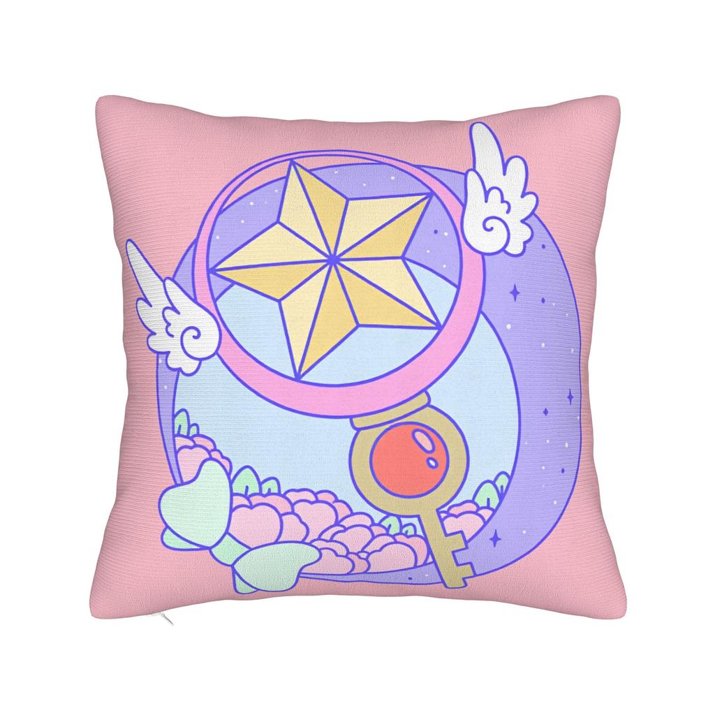 Sakura Magical Cartoon Anime Pillow Case Custom Pillow Cover Morden Pillowcases For Sofa Home Decoration