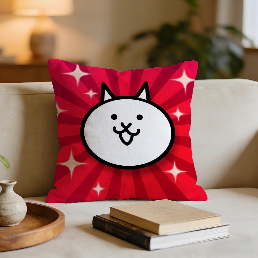 Игра The Battle Cats Наволочка Короткая плюшевая наволочка для кровати дивана автомобиля стираемая