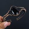 Lovely Black Onyx Gemstone Handmade Copper Wire Wrap Jewelry Adjustable Bracelet For Her