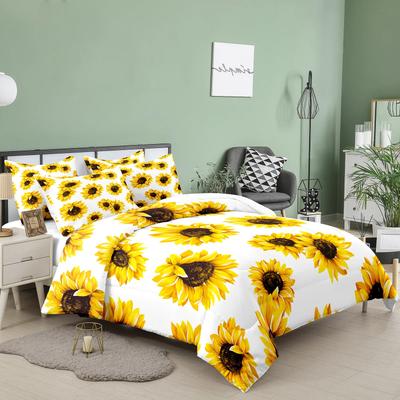 Комплект постельного белья Dream Sun Flowers Набор пододеяльников 3d Комплект постельного белья Цифровая печать Постельное белье размера Queen Модный дизайн