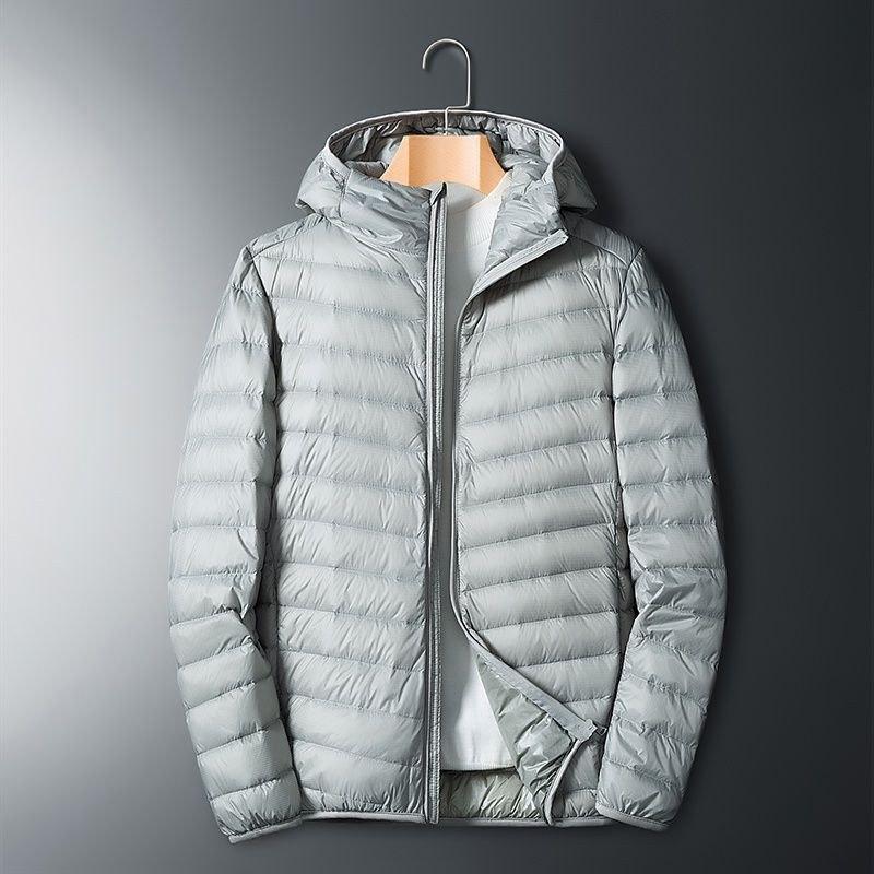 Mens Lightweight Short Cotton-Blend Puffer Jacket Slim Fit Stand Collar Casual Outerwear All