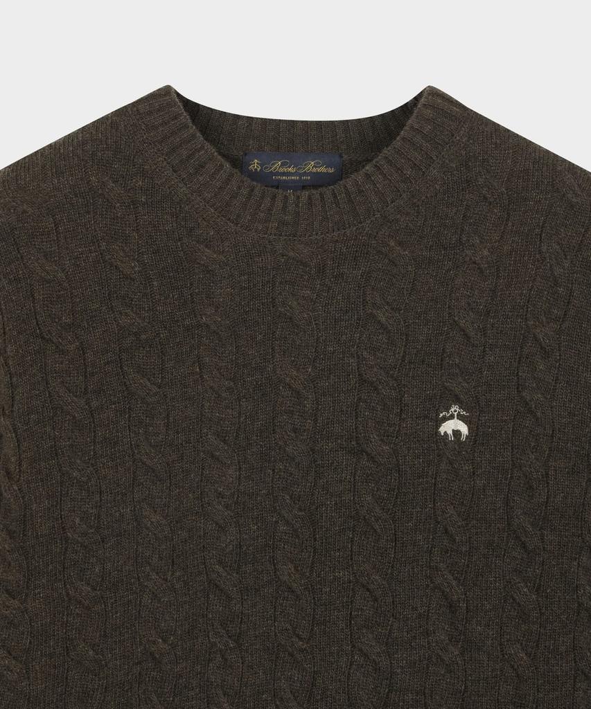 Шерстяной свитер с косами BROOKS BROTHERS (коричневый) (Bbwrmbf401)