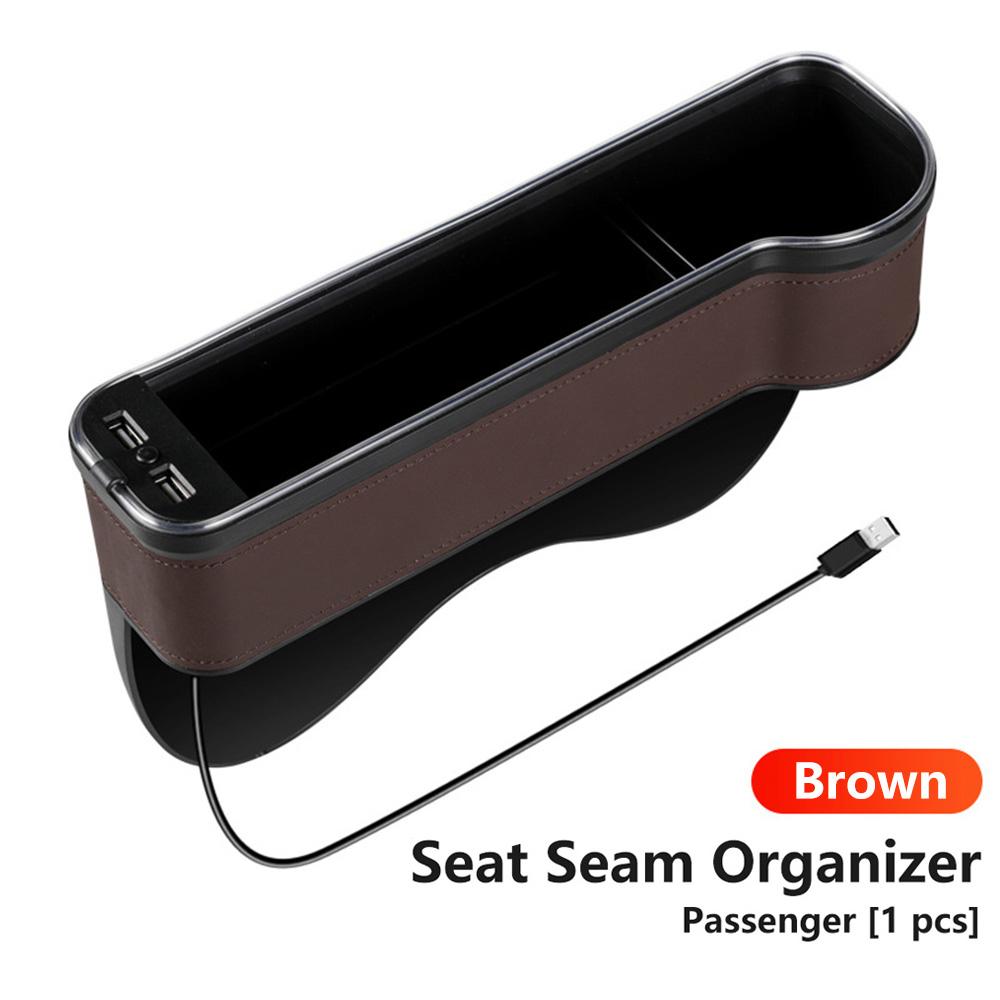 Car Gap Storage Box New RGB с USB Smart Fast Charger Car Seat Seat Seat Storage Sandwich Storage Box Charger Universal Model