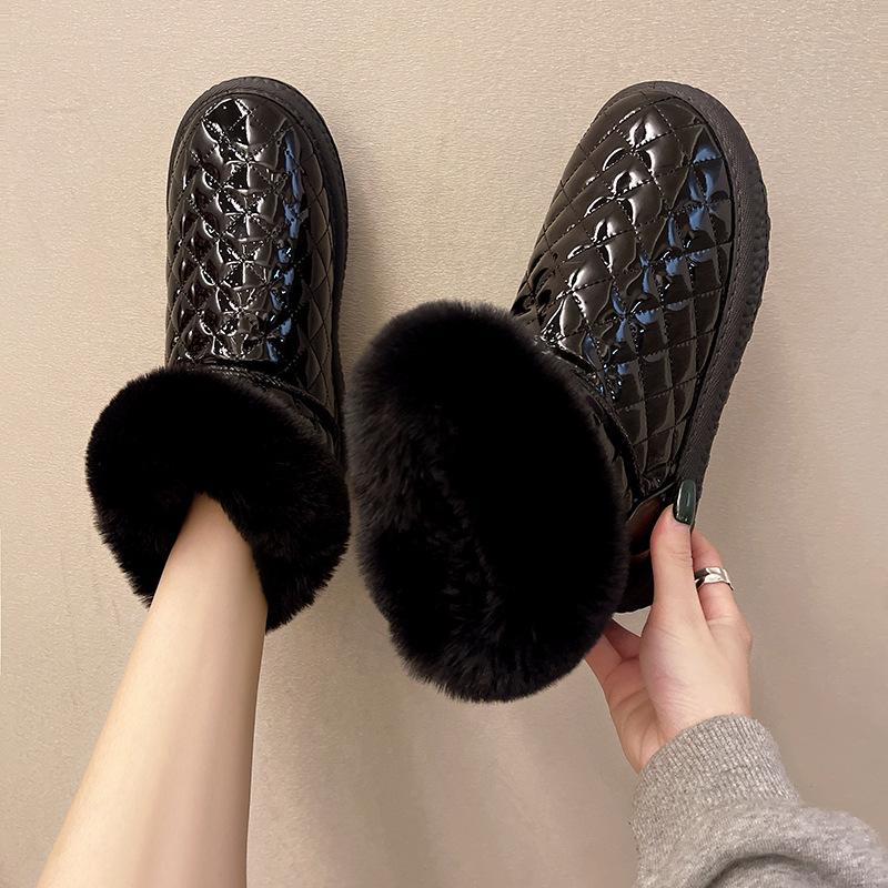 2024 новые зимние женские зимние ботинки, непромокаемые ботильоны на плотной плюшевой танкетке, черные ботинки на платформе, женские Botas De Mujer