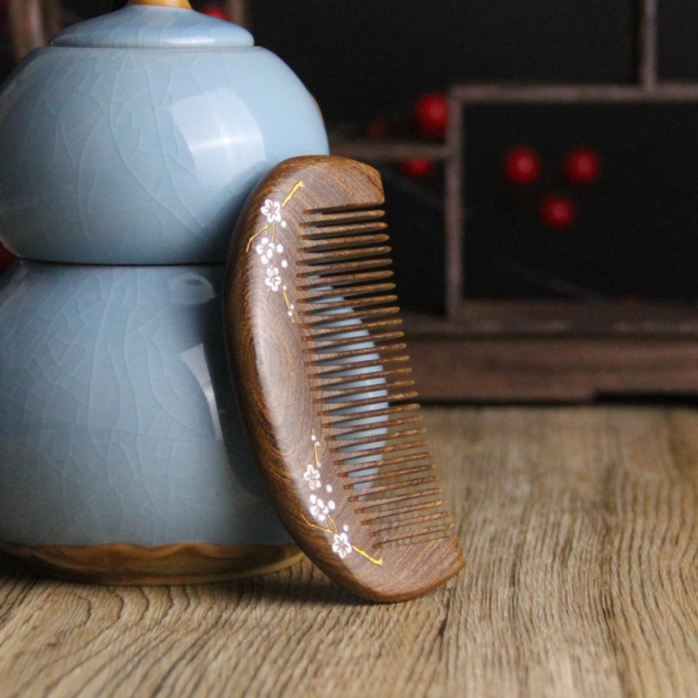 Gold Sandalwood Sandalwood Hair Comb Gold Branches Wood Combs Hot Hair Brush  Hair Styling Tool