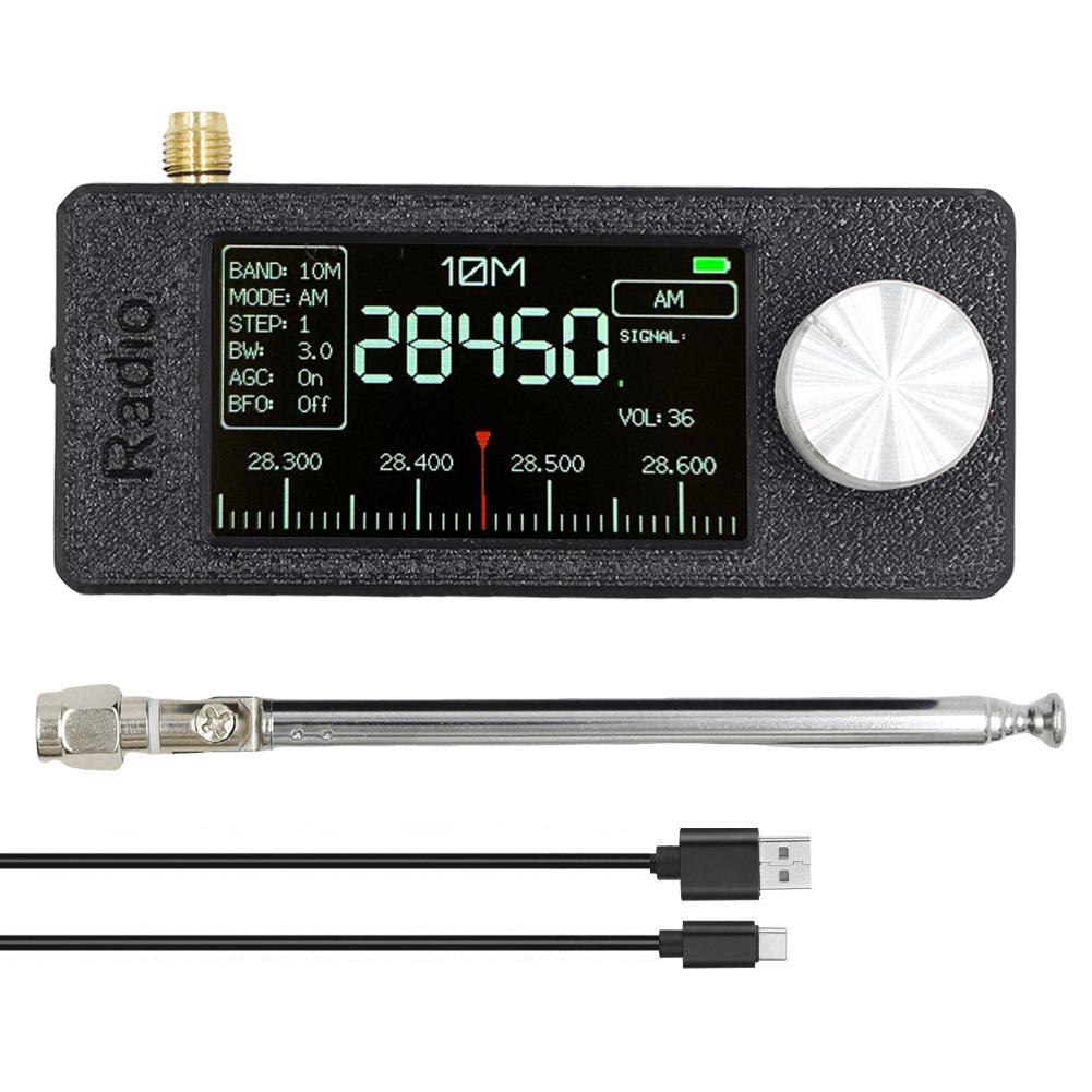 SI4732 0.5-108mhz All Band Radio Receiver LSB USB AM FM FM/AM Radio W/ Antenna 1.9inch IPS Screen HF SW MW VHF Pocket Mini Radio