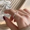 Korean Version Plain Ring Irregular 925 Sterling Silver Versatile Ring Women's Niche Ins Style Design Non-fading Combination Ring