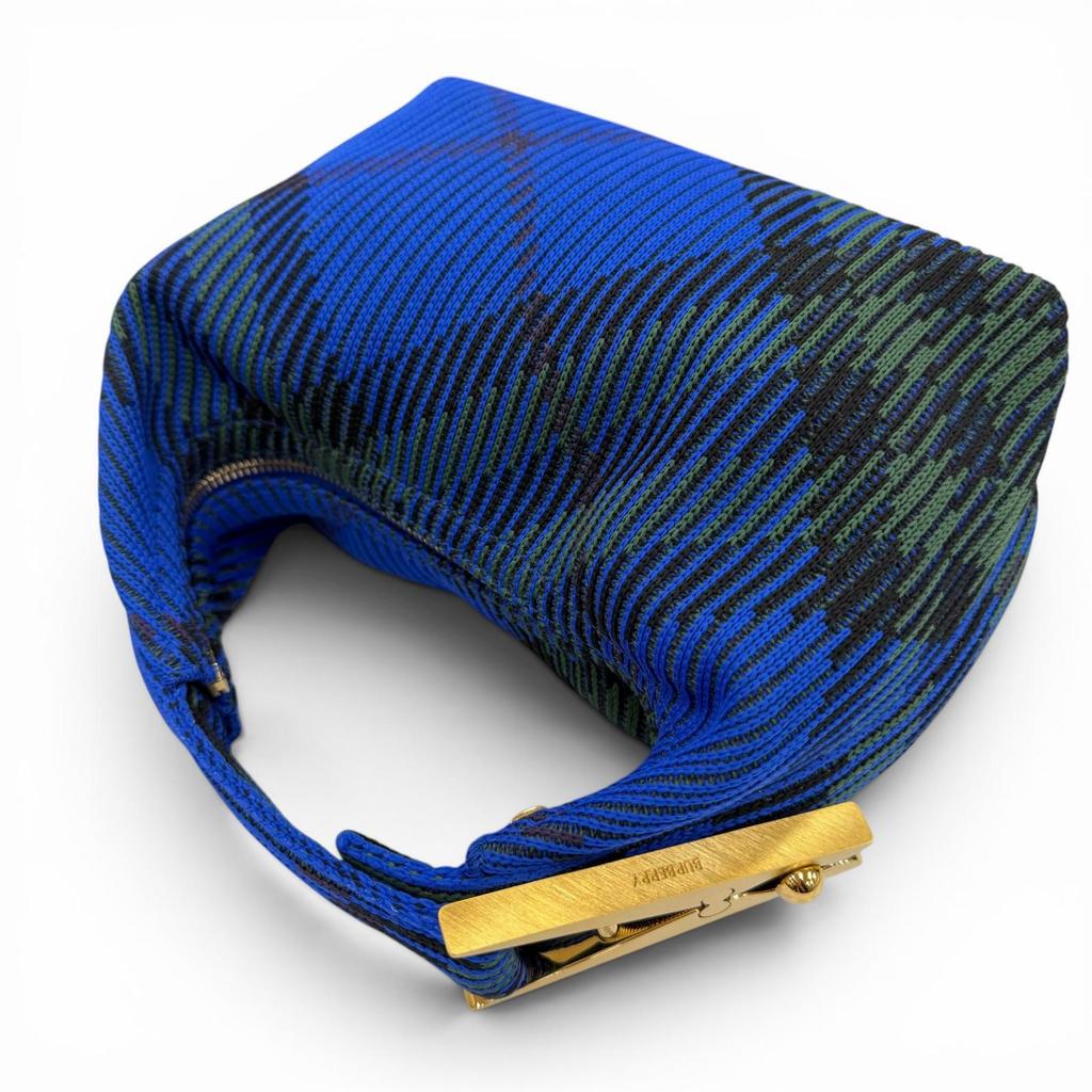 Pristine BURBERRY Handbag Mini Peg Duffle Bag blue canvas Women 8082419 Used