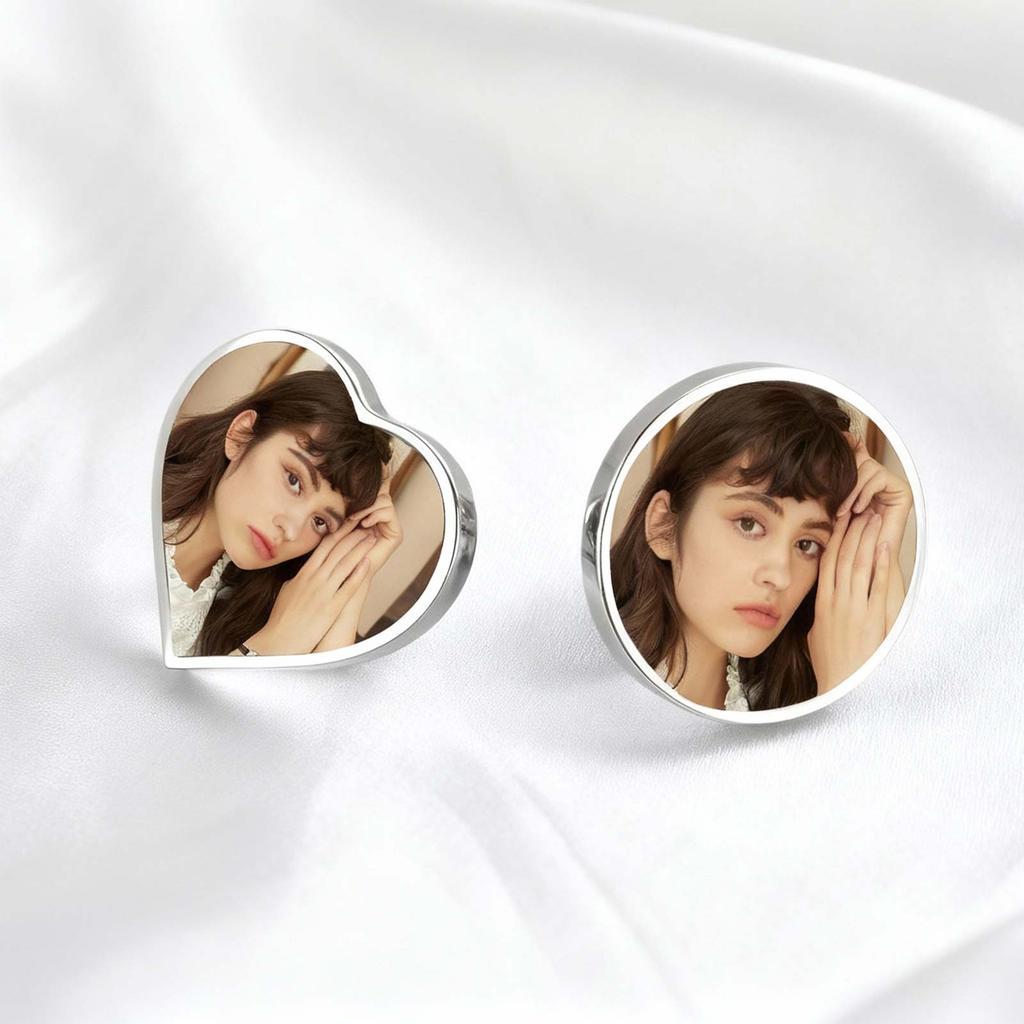 Custom Photo Pin Brooches Personalized Pictures Stainless Steel Clothing Brooch for DIY Personal Pet Holiday Gift Backpack