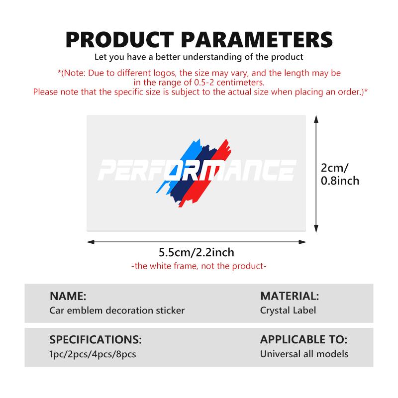 AAAQO1 Universal Car Logo Emblem Badge Metal Sticker Decal Accessory For BMW Performance E46 E90 G11 F10 F30 G08 X6 5 Series