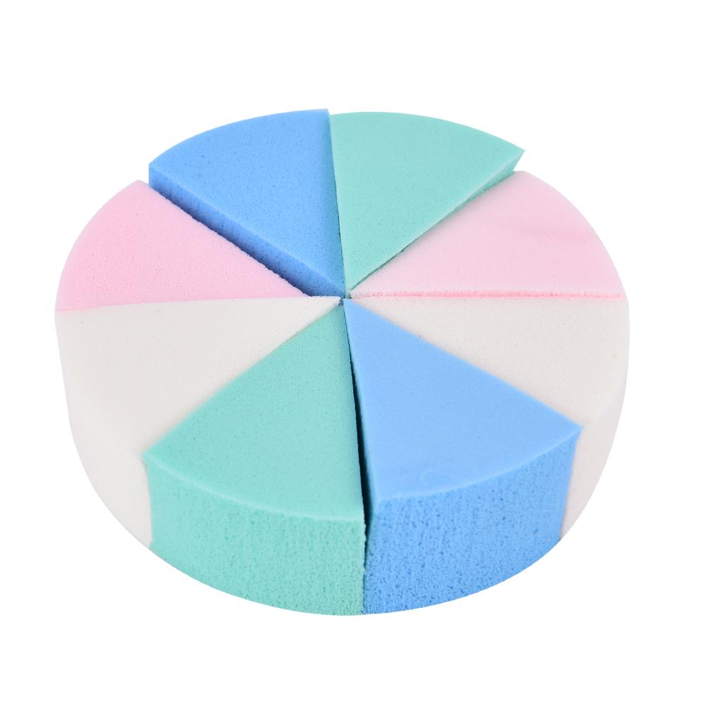 8pcs Candy Color Triangle Shaped Soft Magic Face Cleaning Cosmetic Puff Makeup Sponge Cleansing Wash Face Makeup 2 Styles