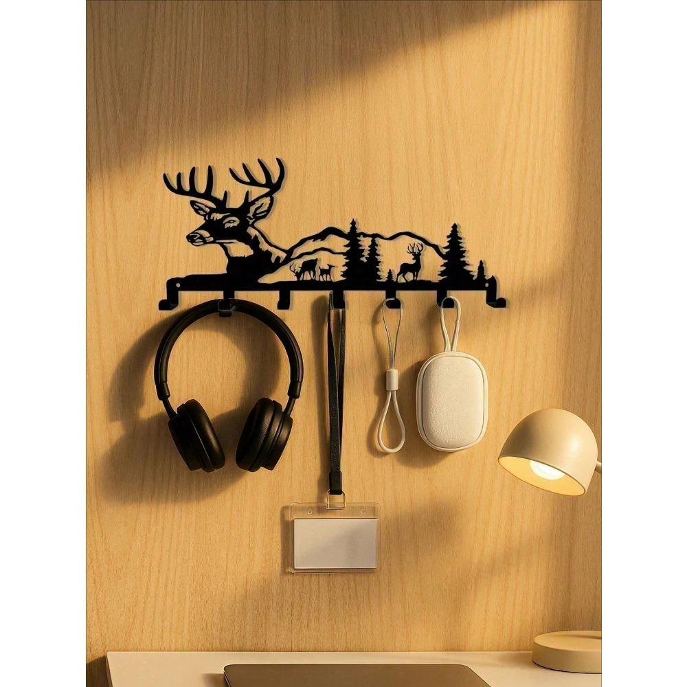 Antler Key Hanger Rustic Wall Mounted Coat Rack Farmhouse Entryway Decor