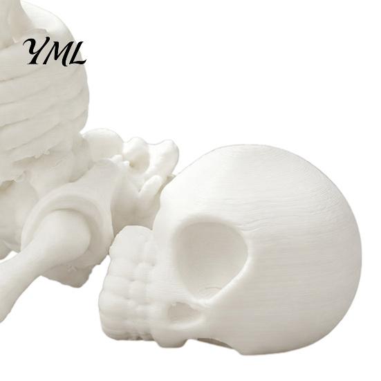 Hip Hop Style Ornament Break Dancing Skeleton Figurine, 3D Printed Posable Articulated Skull Statue, Flexible Action Figure Funny Handstand