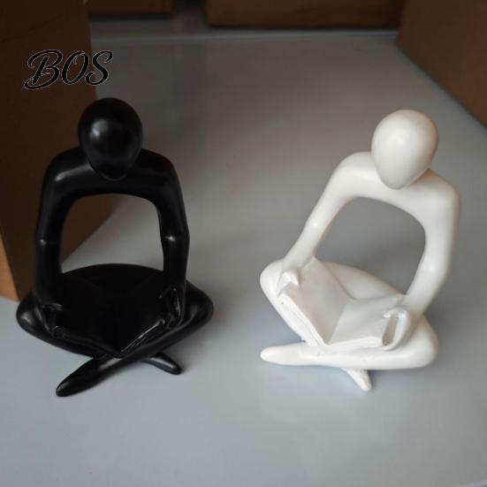 Gift For Art Lovers Modern Reading Figurine, Abstract Thinker Sculpture, Resin Small Book Decorative Ornament Statue for Living Room, Office