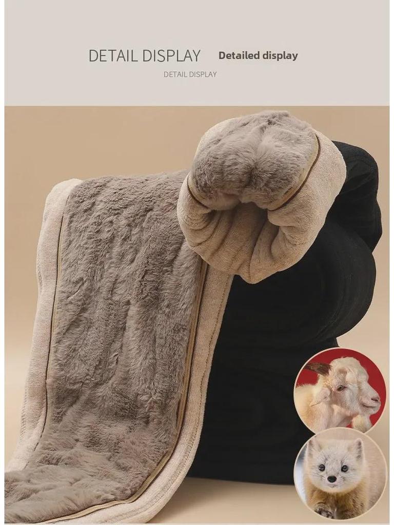 Теплые зимние штаны из пятислойного утепленного хлопка Northeast с наколенниками - леггинсы унисекс с высокой талией