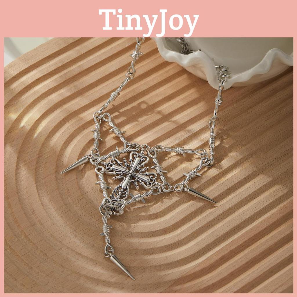 Trendy Thorn Cross Pendant Chain Necklace For Women Perfect For Stylish Everyday Wear