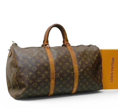 Сумка Keepall 50 с монограммой, дорожная сумка Бостон Оригинал Проверено Коричневая дорожная сумка