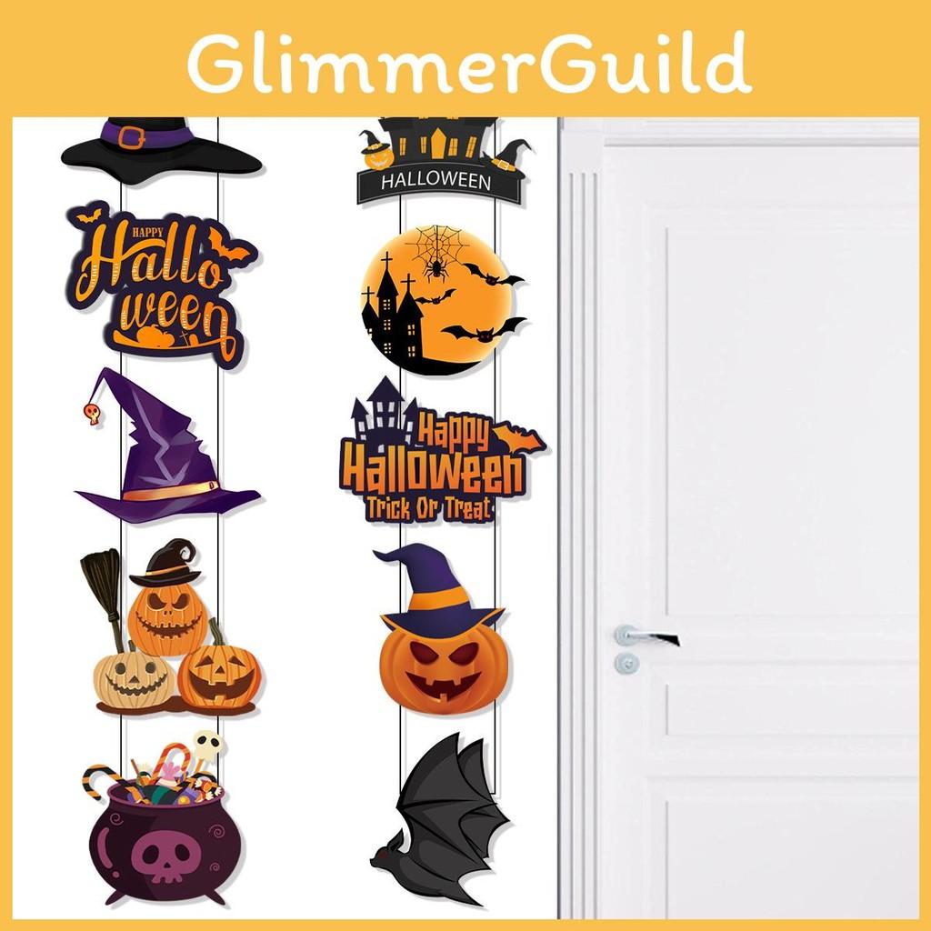 Door Festive Halloween Decoration With Bat Pumpkin Door Hanging Scene For