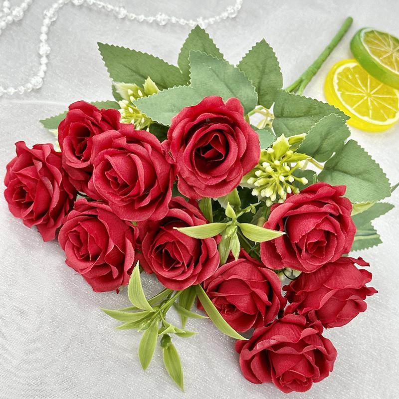 Artificial Flower Rose Wedding Hotel Restaurant Room Decoration Desktop Ornament