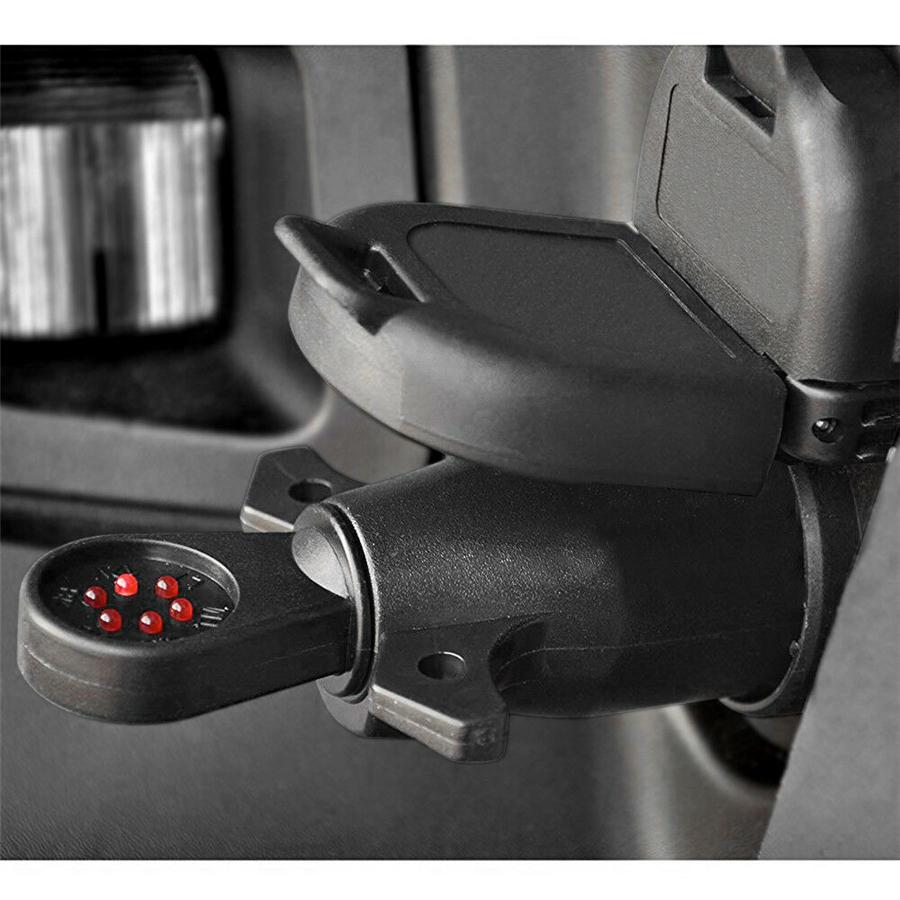 7-контактный тестер цепи проводки RV, штекер разъема со светодиодной индикацией для сцепного устройства прицепа, круглый