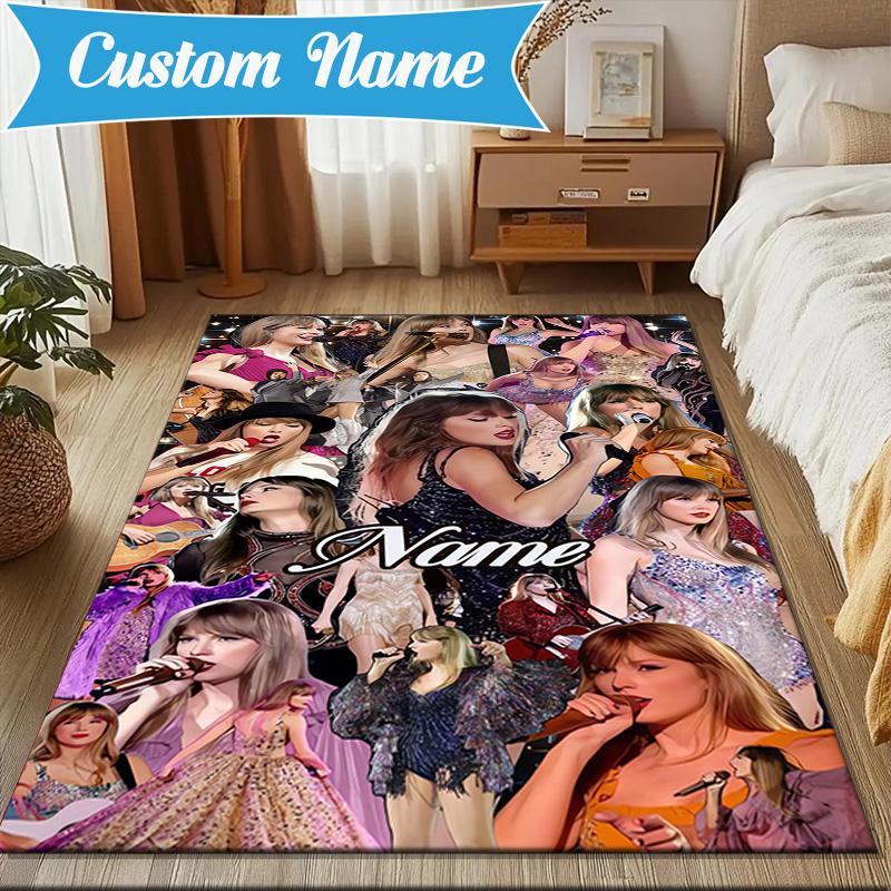 Custom Name Top singer Taylor Rug Game Carpet, Floor Mat for Bedroom Living Room Entryway Rug, Home Decor Idea Gift for Christmas birthday