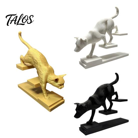 Talos 3D-печатная фигурка кошки и собаки, скульптура животного на ступеньках, форма кошки/собаки, шагающая, художественное настольное украшение, подарок