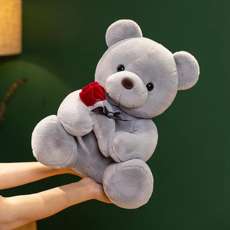 Медведь с розами плюшевая игрушка мягкий медведь плюшевая кукла романтический подарок для возлюбленной домашний декор подарки на день святого валентина для девочек