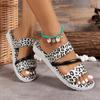 2024 Лето Низкий Каблук Женщин Леопардовый Принт Мягкие Пляжные Тапочки Платформа Нескользящая Плоская Повседневная Обувь Модные Универсальные Zapatos Mujer