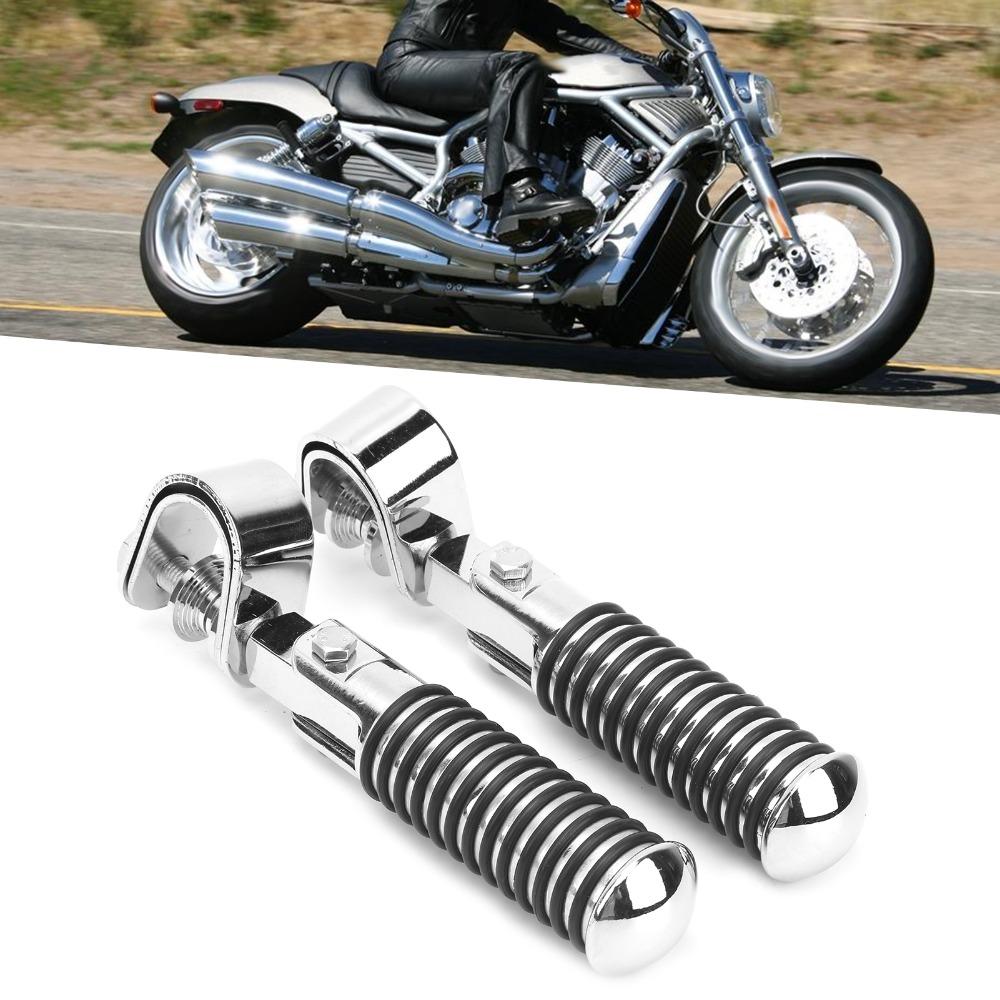 2pcs Clamp Mount Highway Footpegs Pair Set Universal Foot Pegs Motorcycle Foot Pegs Crash Bar Guard