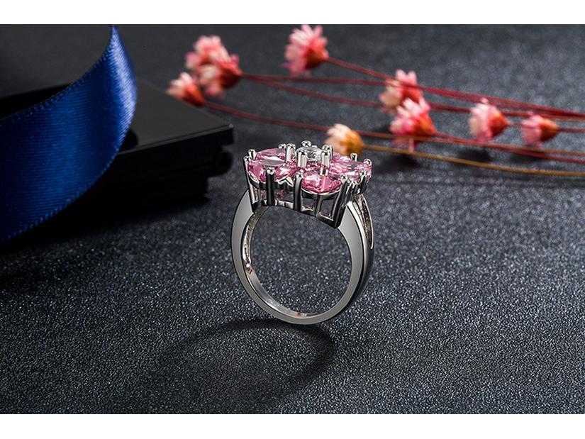 Кольцо с розовым цирконом в форме сердца - Модные украшения Sweet Love для женщин