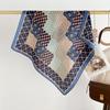 Vintage geometric herringbone silk cotton small square scarf women's autumn fashion decoration suit scarf headband bag silk scarf