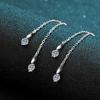 S925 Sterling Silver Mosang Stone Ear Women 'S Love Flat Sotes Accessories Plating Pt950 Gold