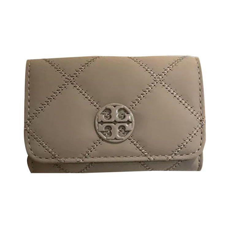 Tory Burch Quilted Logo Snap Closure Leather Card Holder Women accessories Gray 150057-082
