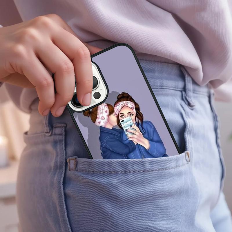 Super Dad Mom Baby Girl Twin Phone Case For iPhone 17 Air 15 16e 14 13 Pro Max Coque 12 11 Pro Max PLUS cover
