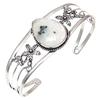 White Solar Quartz Gemstone Jewelry Cuff Bracelets 7''Adjustable