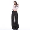 Coffee straight-leg loose jeans women's autumn new high-waisted drape and thin versatile wide-leg floor pants