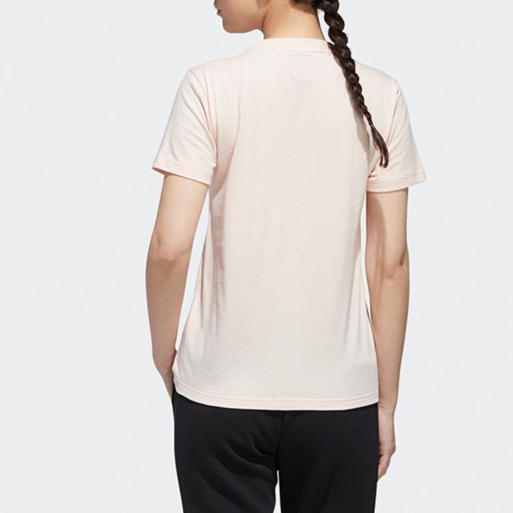 Adidas Женская футболка с коротким рукавом и большим блестящим логотипом, розовые GK8721