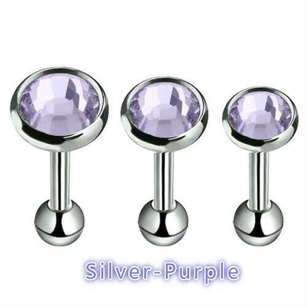 Пирсинг штанга для уха с драгоценными камнями 3 штуки