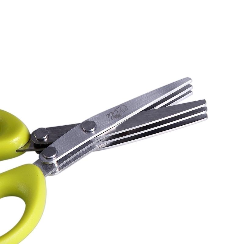 3/5 Layer Multi-function Stainless Steel Kitchen Knife Multi-layer Scissors Spices Scissors