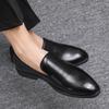 Fashion Business Formal Slip-On Leather Shoes Men's Casual Moccasins Black Wedding Dress Fashion Oxford Shoes Pointed Office Shoes