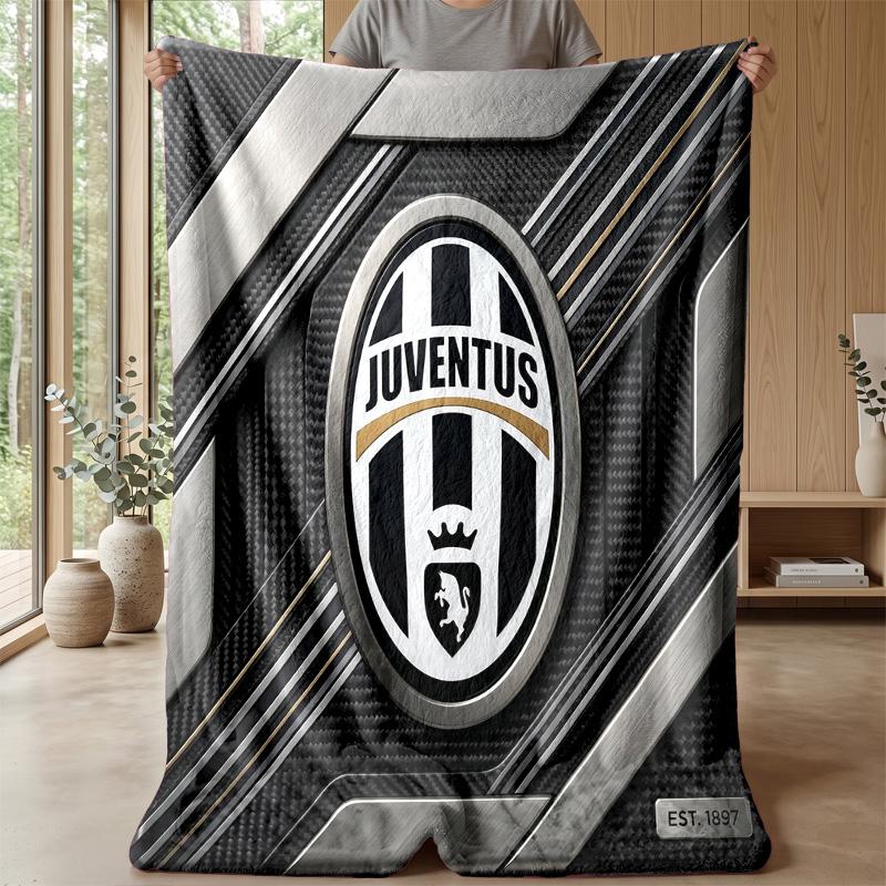 Juventus FC Theme blanket Soft Flannel Blanket Plush Throw Blanket Cozy Sofa Bed Blanket for Home Decor