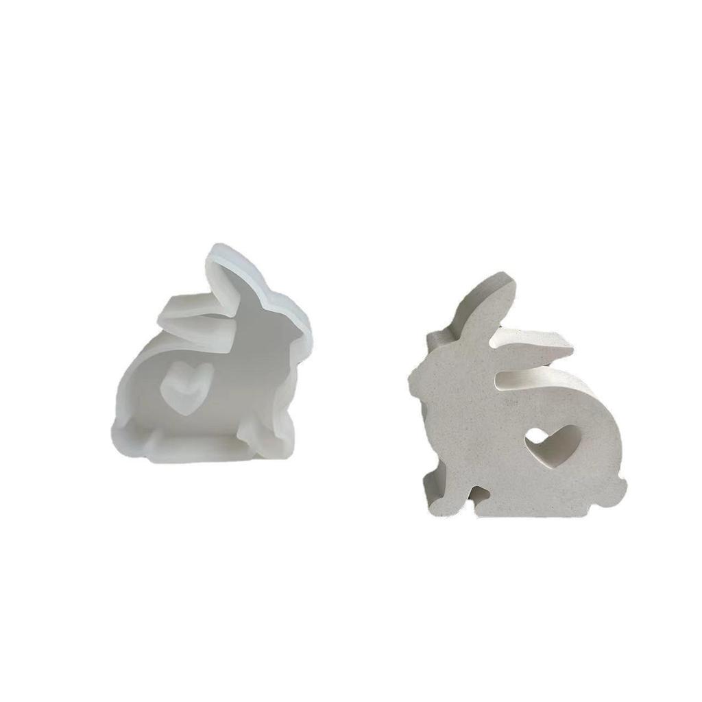Пасхальная серия Милая свеча в виде кролика Силиконовая форма Гипс Автомобильный ароматизатор Расширяющаяся гипсовая форма для декорации Форма для пасхальной ароматерапевтической свечи