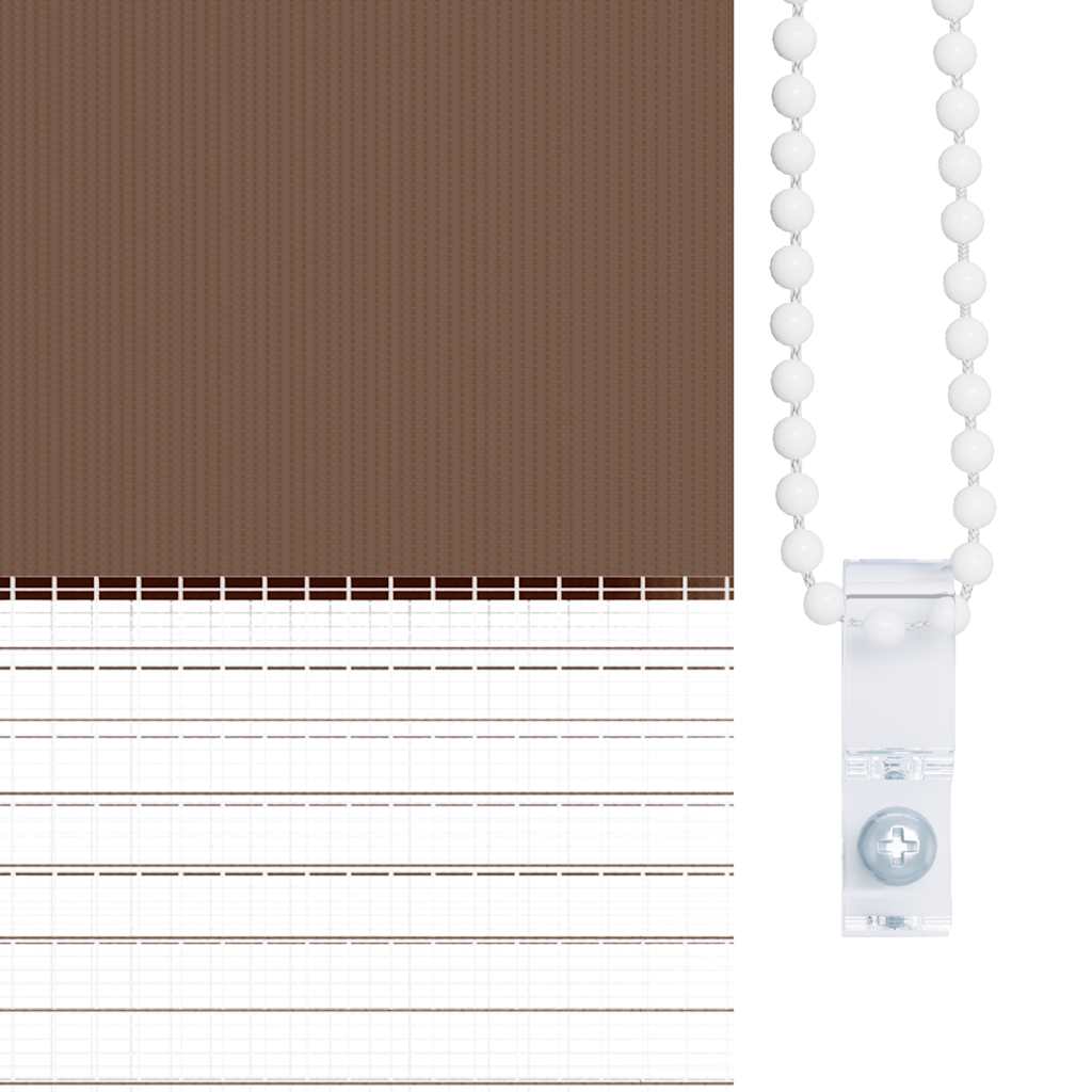 Double Roller Blind Brown 125x100 cm Fabric Width 120.9 cm Polyester