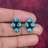 Серьги ручной работы из голубого медно-бирюзового драгоценного камня, серьги из цельного серебра 925 пробы, старинные ювелирные изделия, для подарка на помолвку